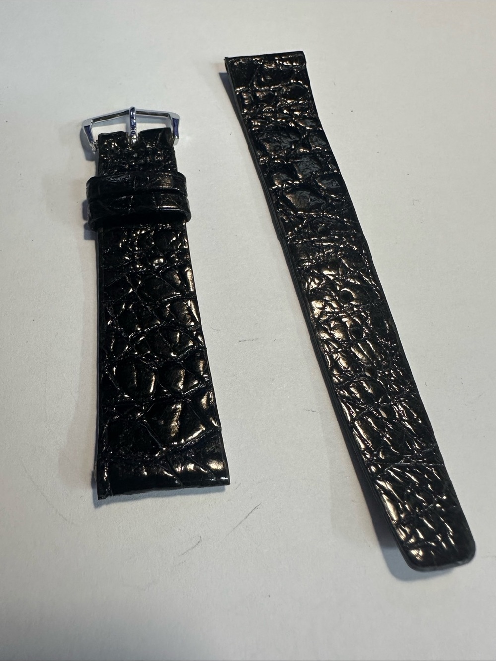 Black Alligator Leather Watch Strap